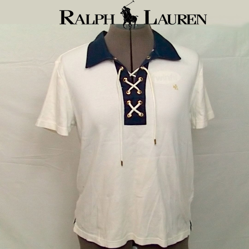 Ralph Lauen Polo Style Shirt with Rope Closure